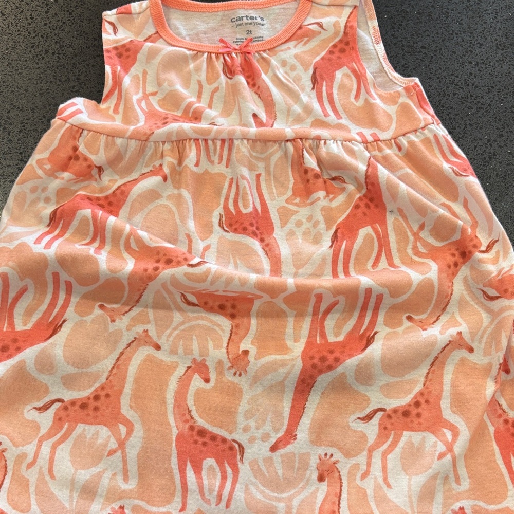 Carter's Orange Giraffe Print Dress